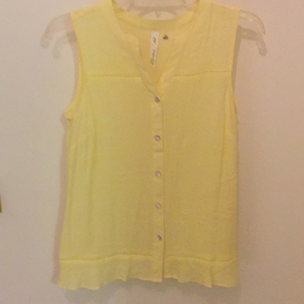 NY Collection Yellow Top Size Petite Small